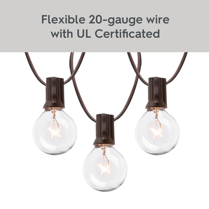 20-Count G40 Clear Glass Globe Outdoor Patio String Lights