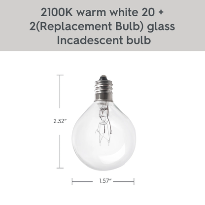20-Count G40 Clear Glass Globe Outdoor Patio String Lights