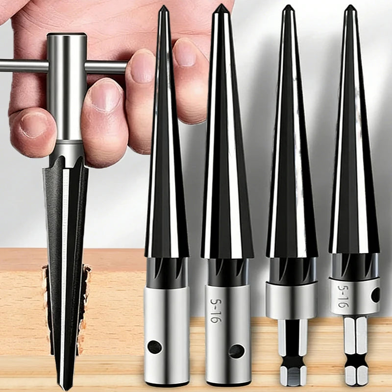 Handheld Tapered Hex Reamer Electric Drills Hexagonal T Handle Taper Reamers Metal Woodwork Hole-Processing Reamer Tool Supplies