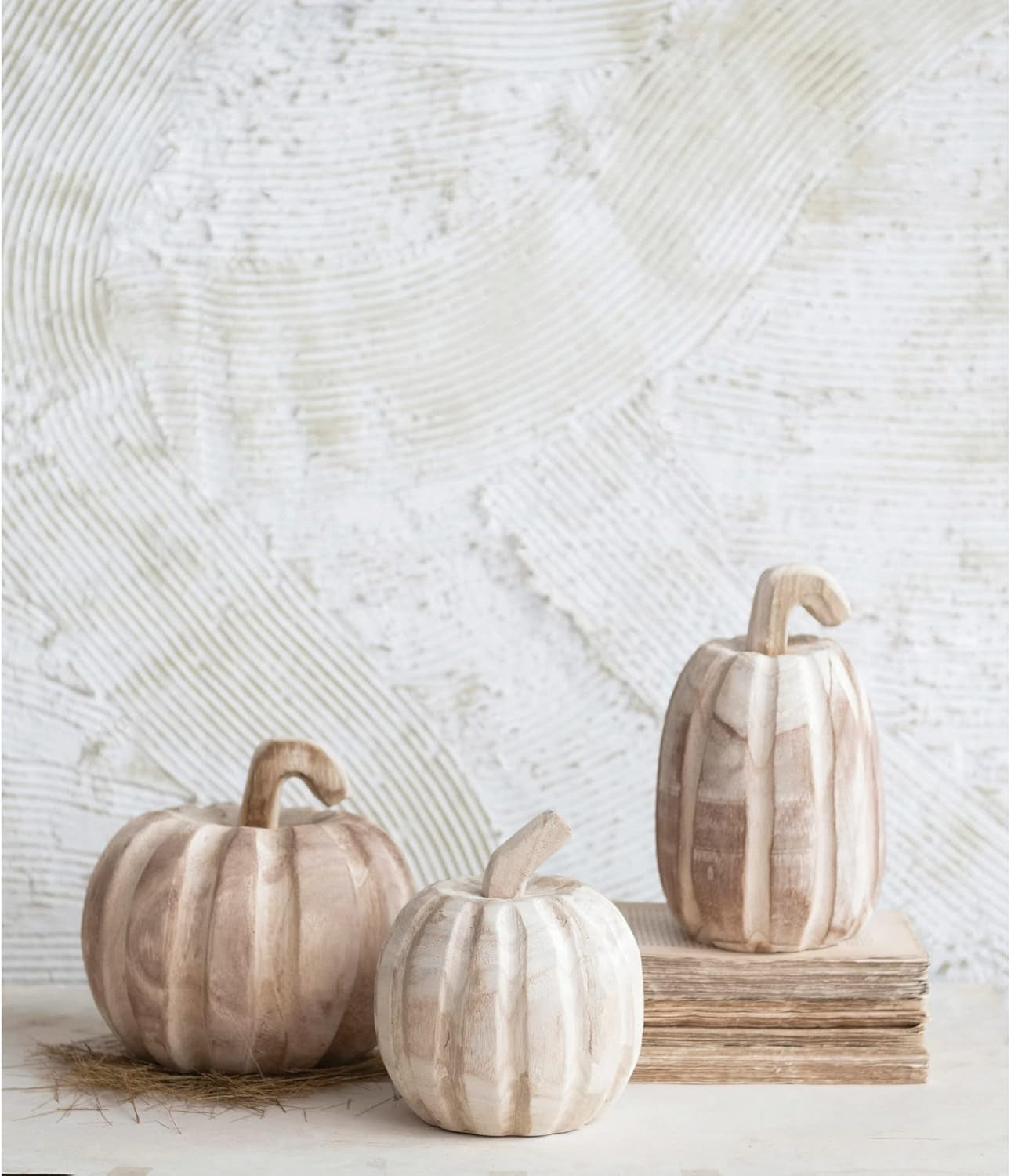 Hand-Carved Paulownia Wood Pumpkin