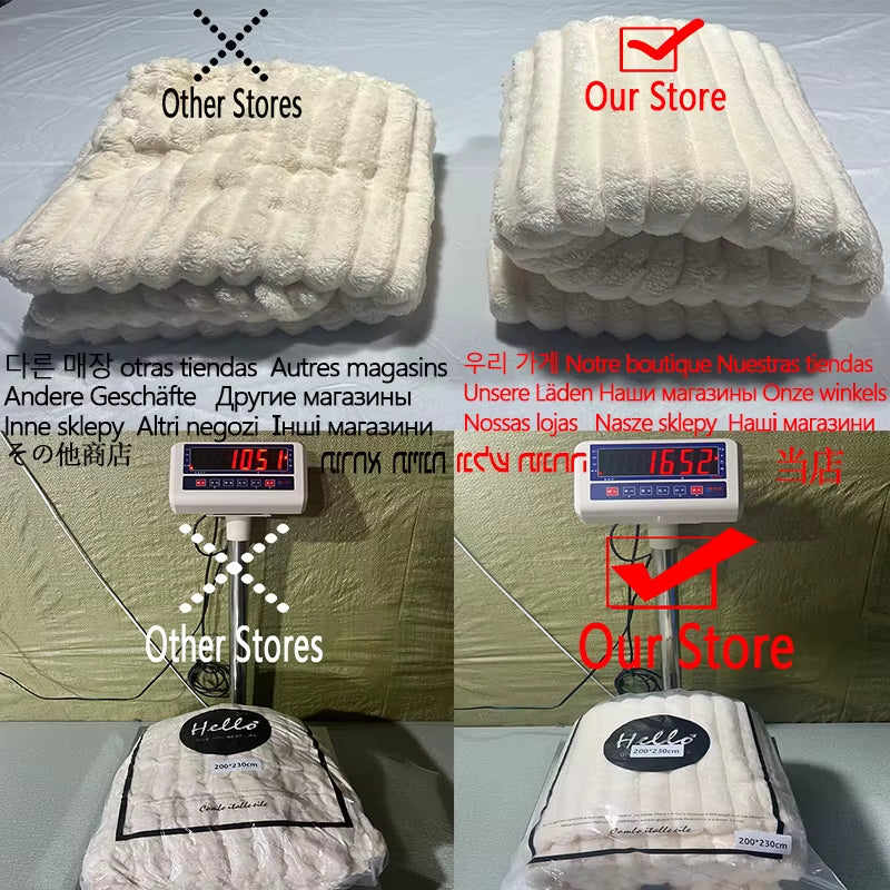 Luxury Soft Faux Rabbit Fur Throw Blanket Fluffy Warm Solid Color Plush Blanket for Sofa Bed Single Double Spring Autumn Plaid
