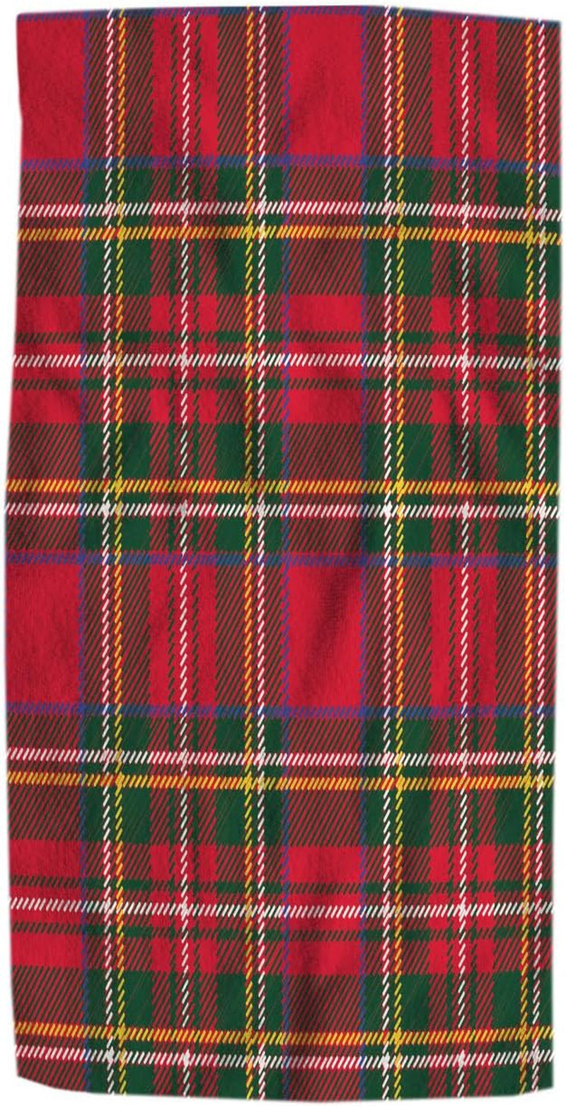 Tartan Plaid Hand Towel Traditional Red Black,Green Scottish Christmas New Year Soft Guest Face Bath Towel Bathroom Decorations Thin Kitchen Tea Dish Towels 15 X 30 Inch