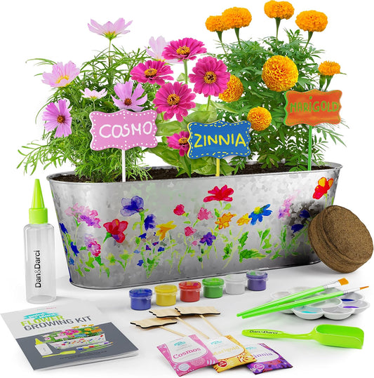 Paint & Plant Flower Growing Kit for Kids - Easter Gift Ideas Age 5 6 7 8-12 Year Old Girl - Birthday Crafts Gifts for Girls & Boys, Fun Gardening Kits, Art Projects for Ages 5-12 Years