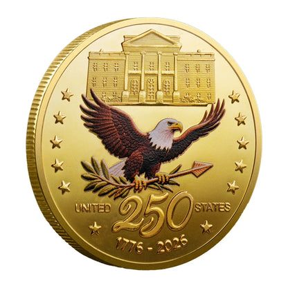 Gold-Plated the America 250Th Anniversary Commemorative Coin United States Statue 1776-2026 Souvenir Coin