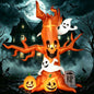 8 FT Halloween Inflatables Spooky Tree with Ghost,Pumpkin & Tombstone Tree Blow up Decor with Built-In LED Lights for Yard,Lawn,Garden,Party,Holiday Outdoor Decorations