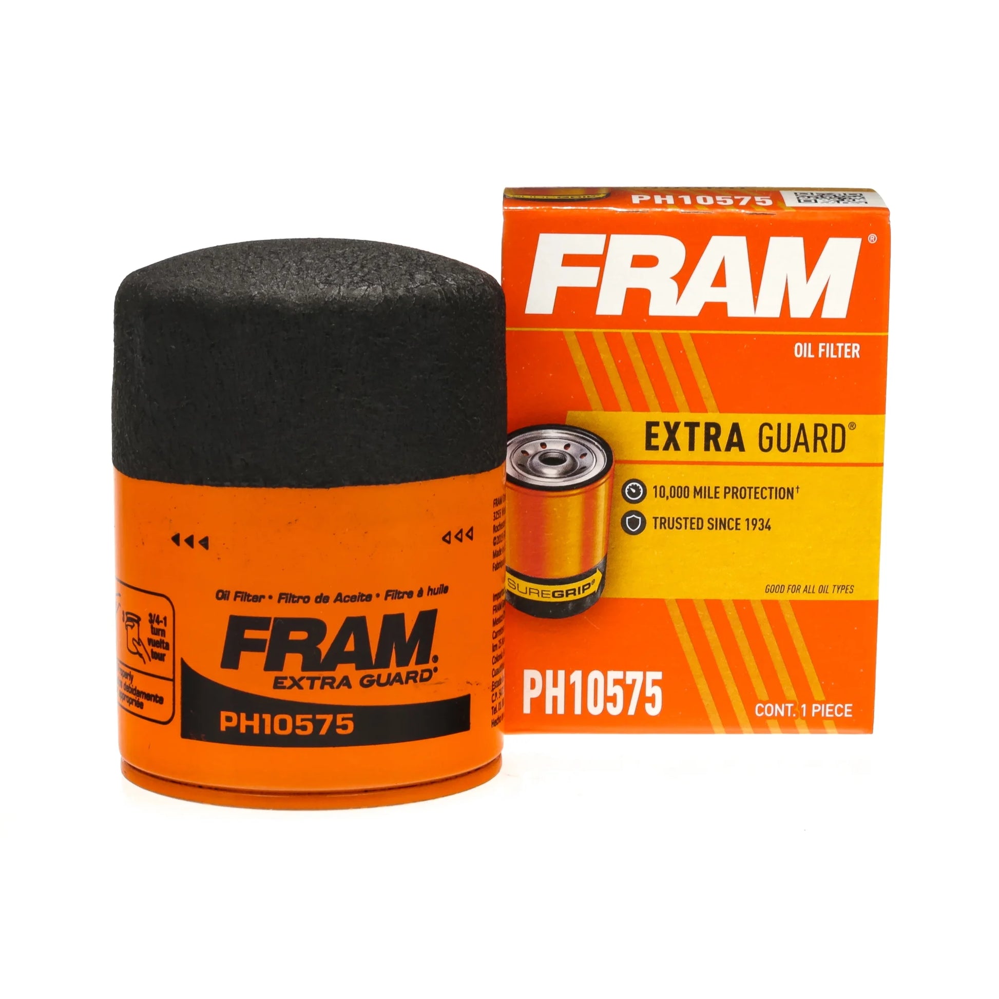 (6 Pack)  Extra Guard Oil Filter, PH10575, 10K Miles, Replacement Oil Filter Fits Select Vehicles