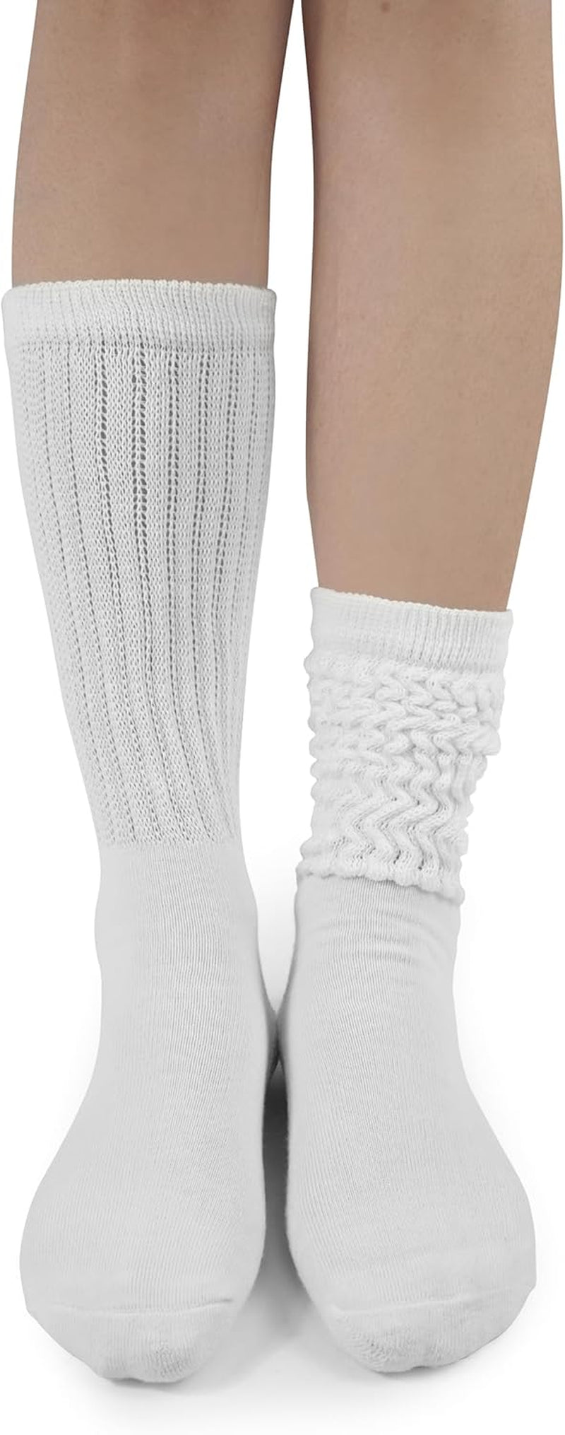 Crew Slouch Socks Women - Retro Scrunch Short Sock - Soft Solid Ankle Socks Size 5-11