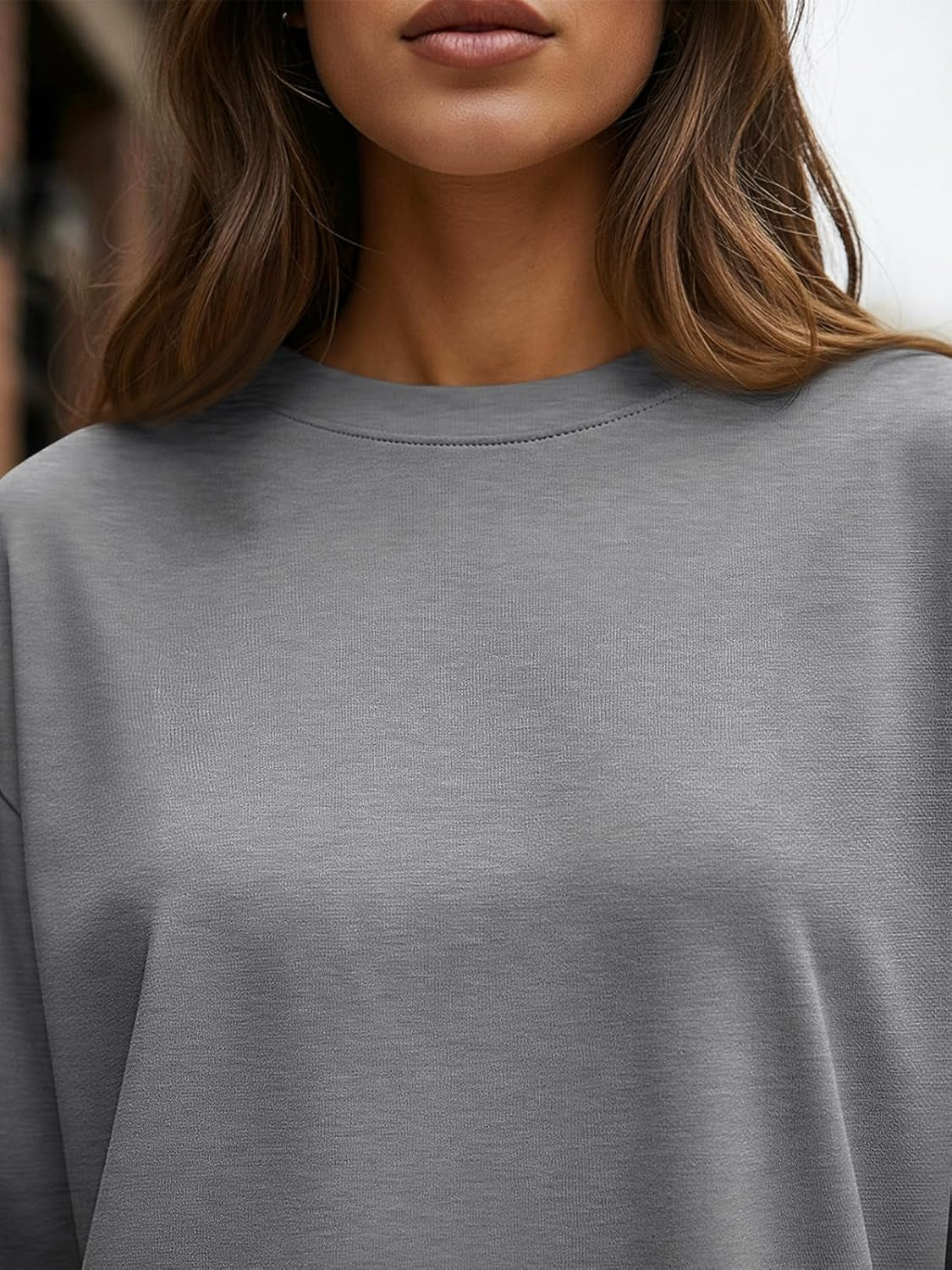 Womens Oversized Long Sleeve T Shirts 2025 Basic Crewneck Tee Fall Tops Casual Workout Y2K Clothes