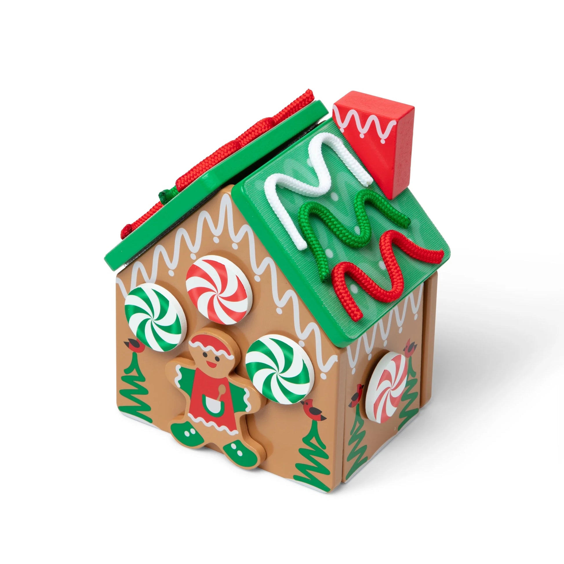 Wooden Gingerbread House Reusable, Mess-Free Play Set Activity for Boys and Girls - FSC Certified