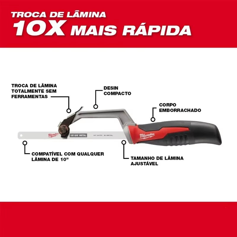 48-22-0012 Compact Metal Hand Hacksaw Adjustable Hacksaw  Hand Tools