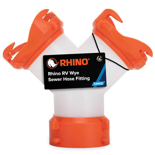 Rhinoflex Camper/Rv Wye Sewer Hose Fitting | Features 360-Degree Swivel Ends & Built-In Gaskets for Odor Tight Connection | Allows for 2 Sewer Hoses to Connect to the Same Dump Station (39812),