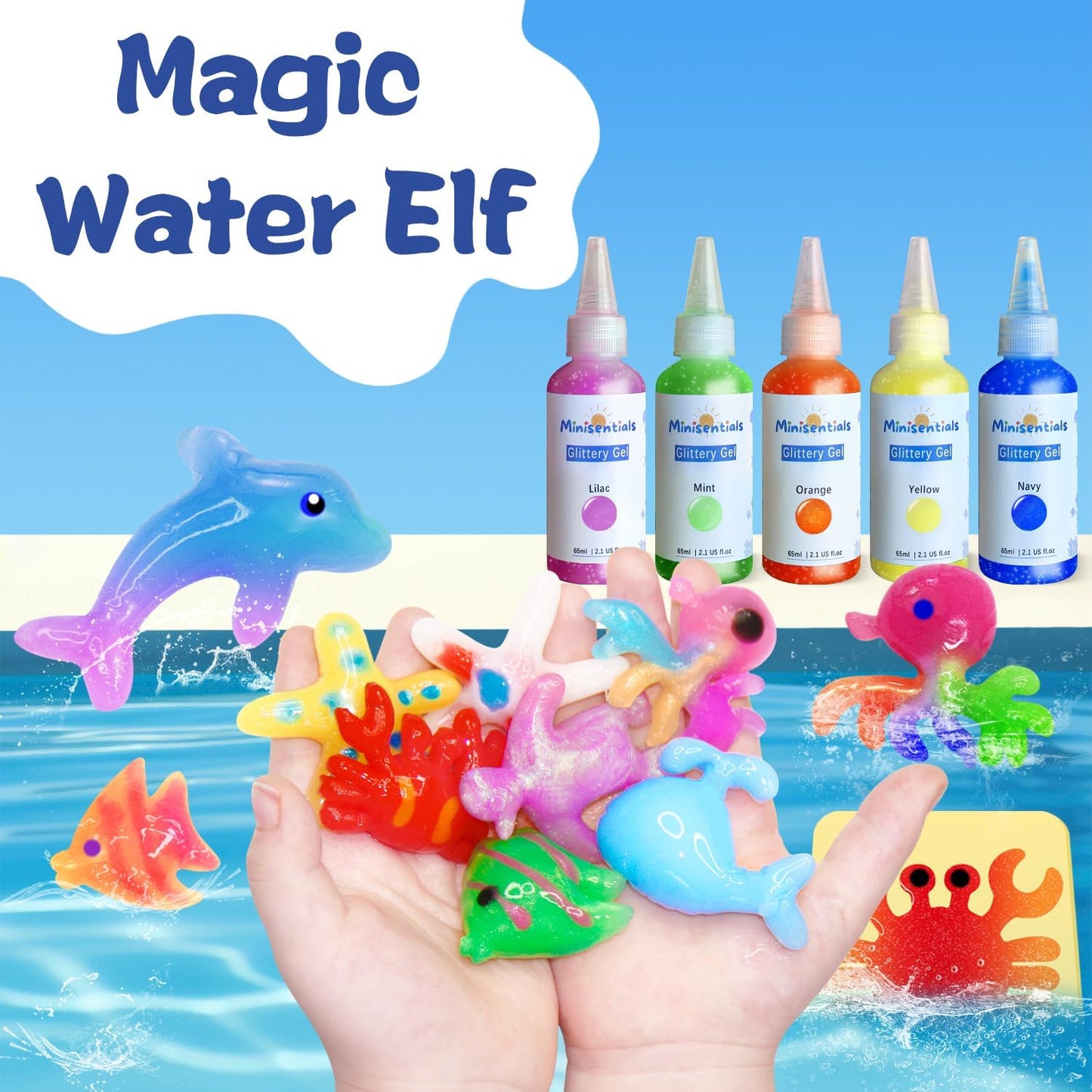 Magic Water Elf Toy Kit - 20 Magic Gels Aqua Water Fairy Pets - DIY Squishy Maker Toys - Creative Art Crafts Kits for Kids Activities - Birthday Gifts for Girls Boys Ages 6 7 8 9 10 Years Old