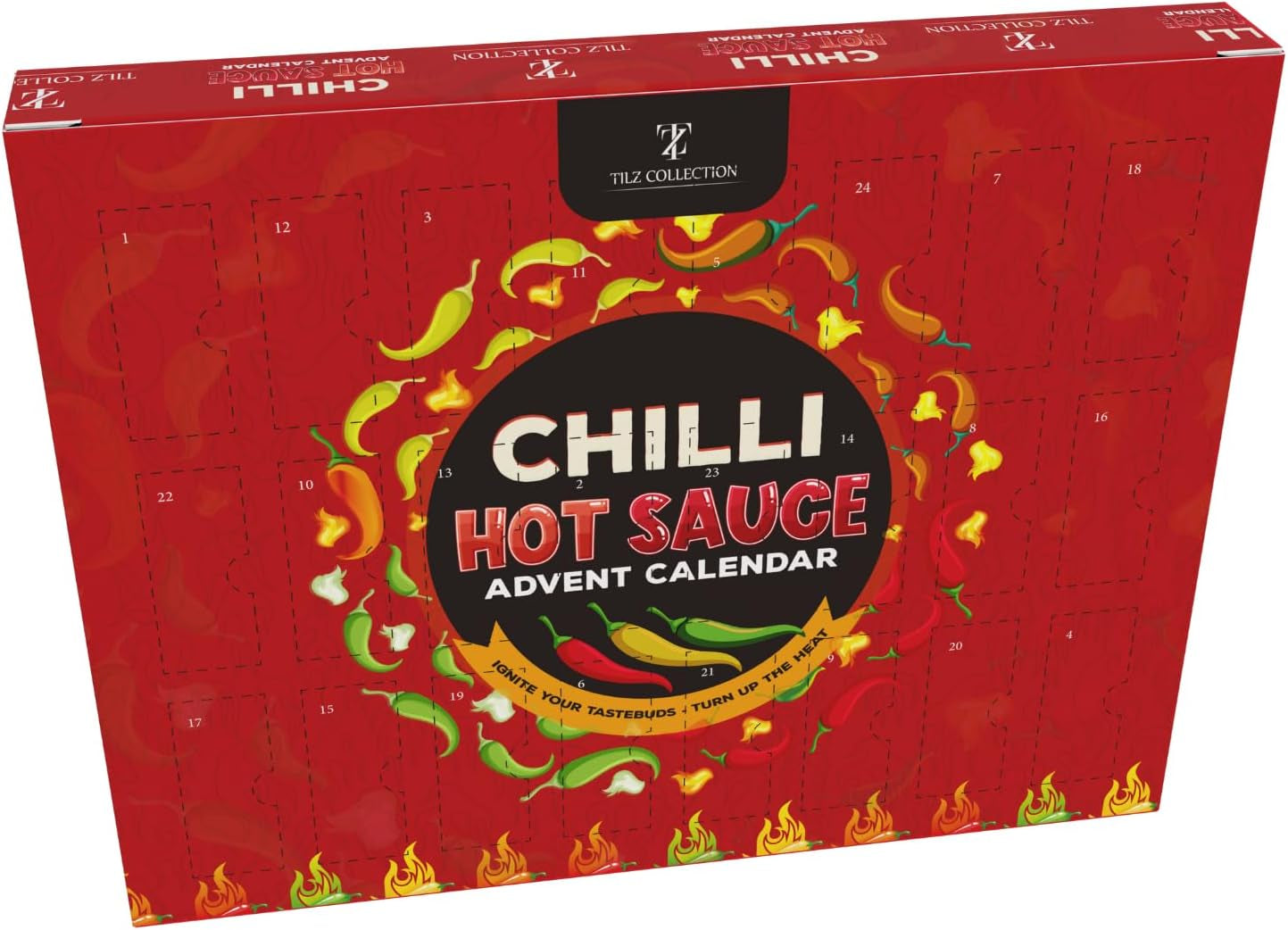 Hot Sauce Advent Calendar 2025-24 Days Chilli Sauce Advent Calendar 2025 Men, Non-Chocolate Women Chilli Challenge Hot Sauce (Red)