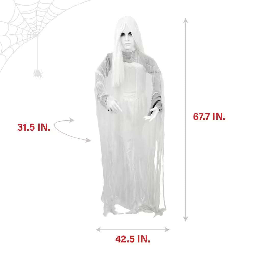 5.6 Ft. Rising Ghost Woman by Tekky, Sound Activated Halloween Animatronic