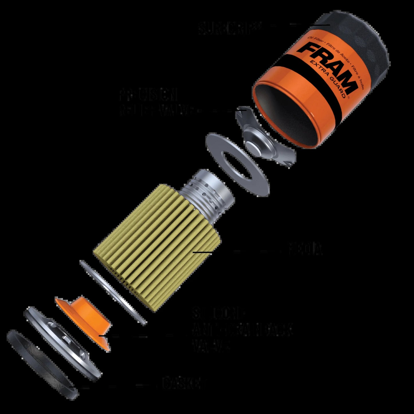 (6 Pack)  Extra Guard Oil Filter, PH10575, 10K Miles, Replacement Oil Filter Fits Select Vehicles