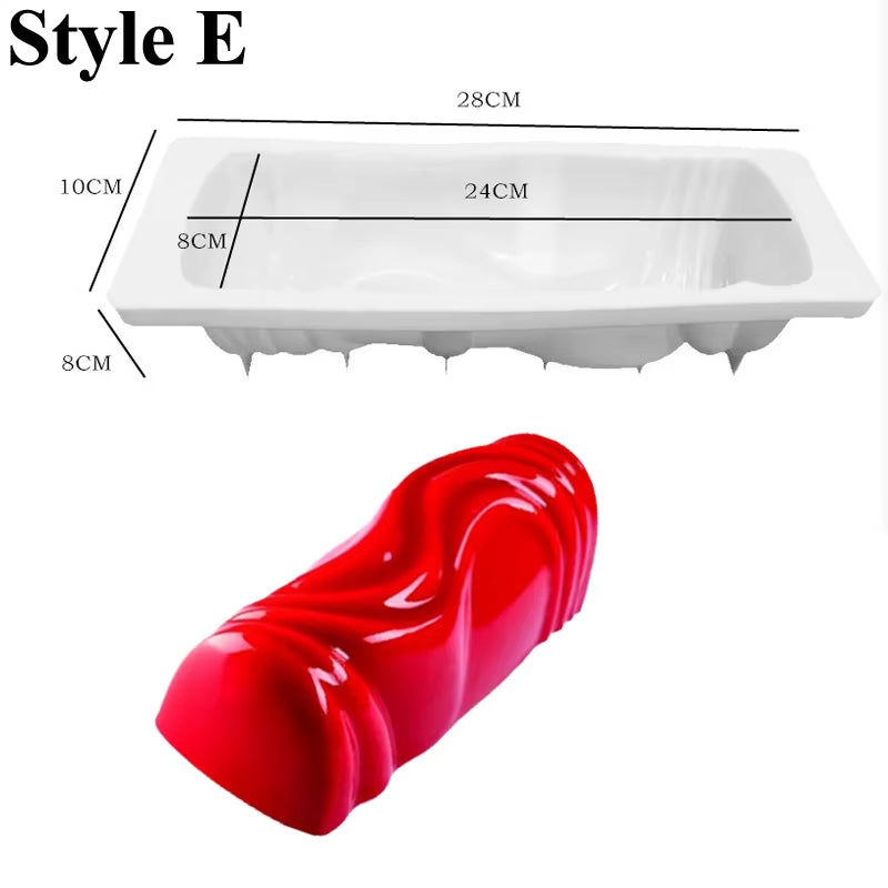 Christmas Long Strip Mousse Cake Moulds Food Grade Silicone Cake Molds French Mousse Mould Party Pastry Tray Kitchen Bakeware
