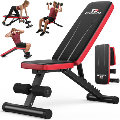Basic Weight Bench for Home Gym, 8 Backrests Adjustable Bench with 660LBS Weight Capacity for Chest Shoulders Arms Muscles, Foldable and Compact for Small Space Apartment Room