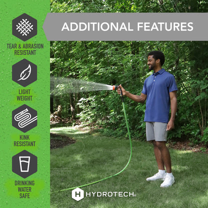 Flatjacket 5/8" X 50Ft Flexible Garden Hose– Kink-Free, Lightweight, Burst-Proof
