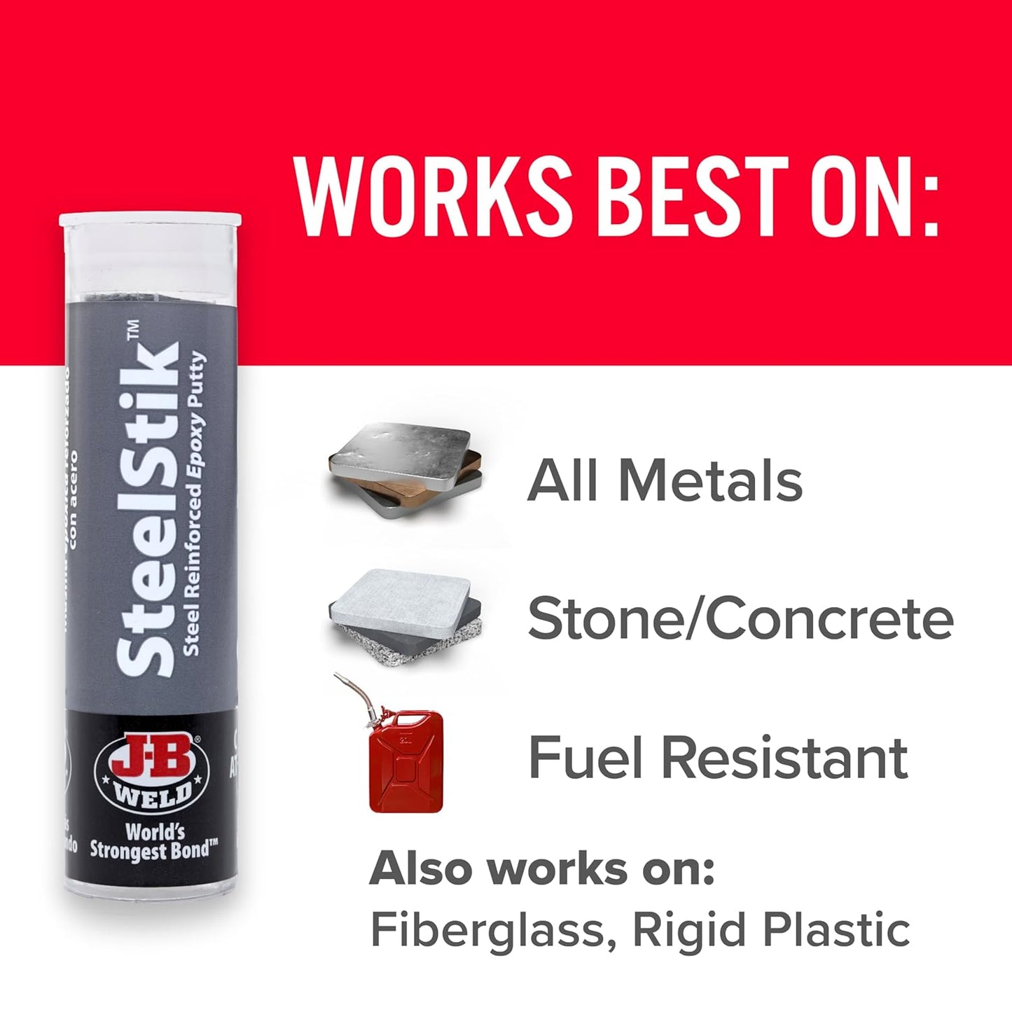 Steelstik, 1 Hour Cure, Steel Reinforced Epoxy Putty Stick - 2 Pack, Dark Grey (8267-2)