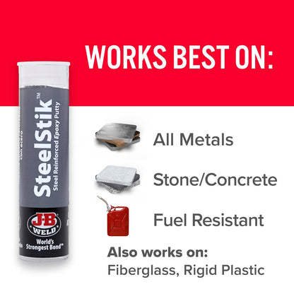 Steelstik, 1 Hour Cure, Steel Reinforced Epoxy Putty Stick - 2 Pack, Dark Grey (8267-2)