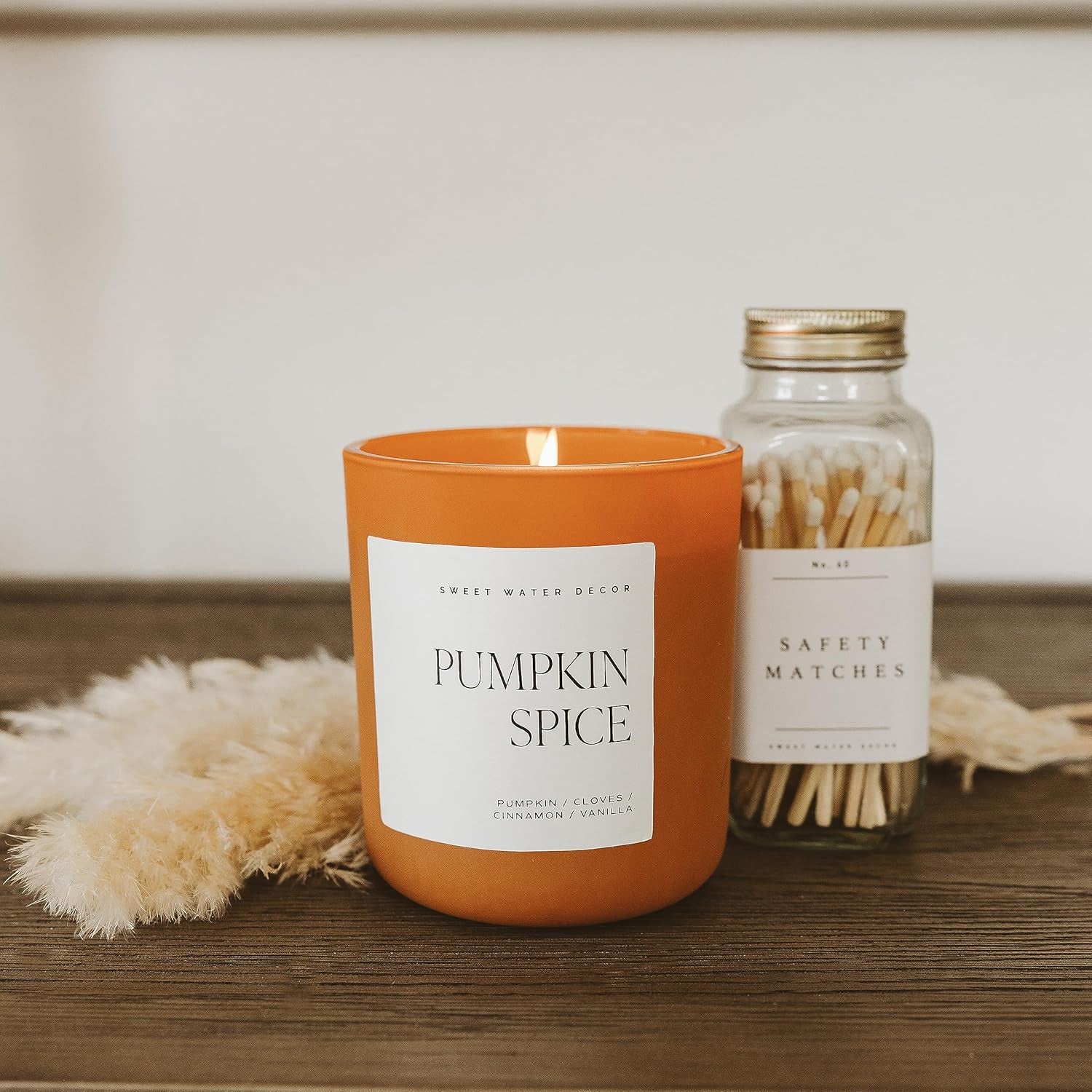 Pumpkin Spice Candle - Fall Candles with Pumpkin, Clover, Cinnamon & Vanilla Scent for Home - Pumpkin Candle with 70 Hours Burn Time - 15Oz Orange Jar Pumpkin Spice Soy Candles