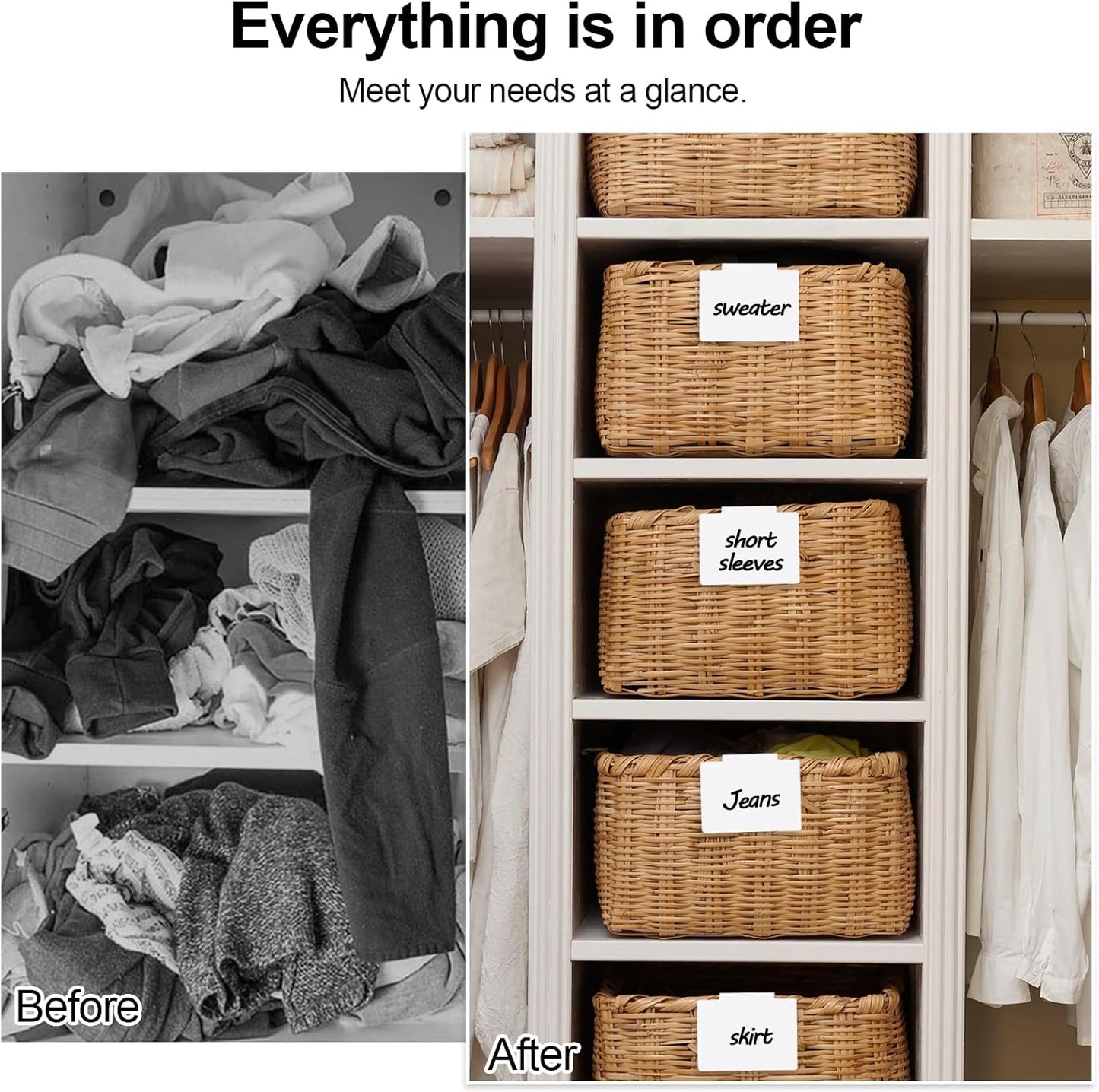 12Pcs White Basket Labels, 3.5X2.7 Clip on PVC Labels with Pen for Storage Bins, Removable Label Holders, Regular