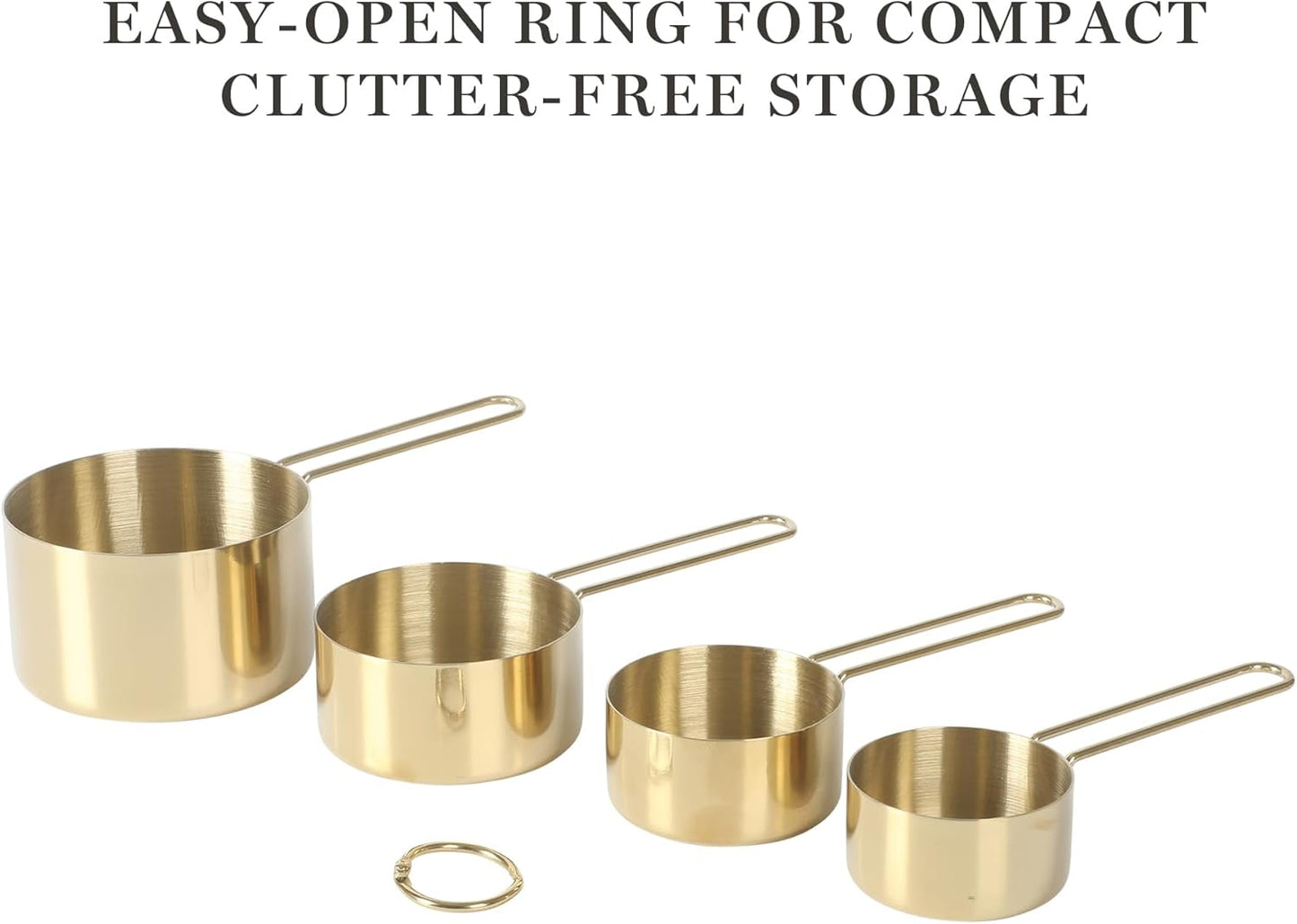 Richburn 4 Pack Gold Stainless Steel Measuring Cup Set