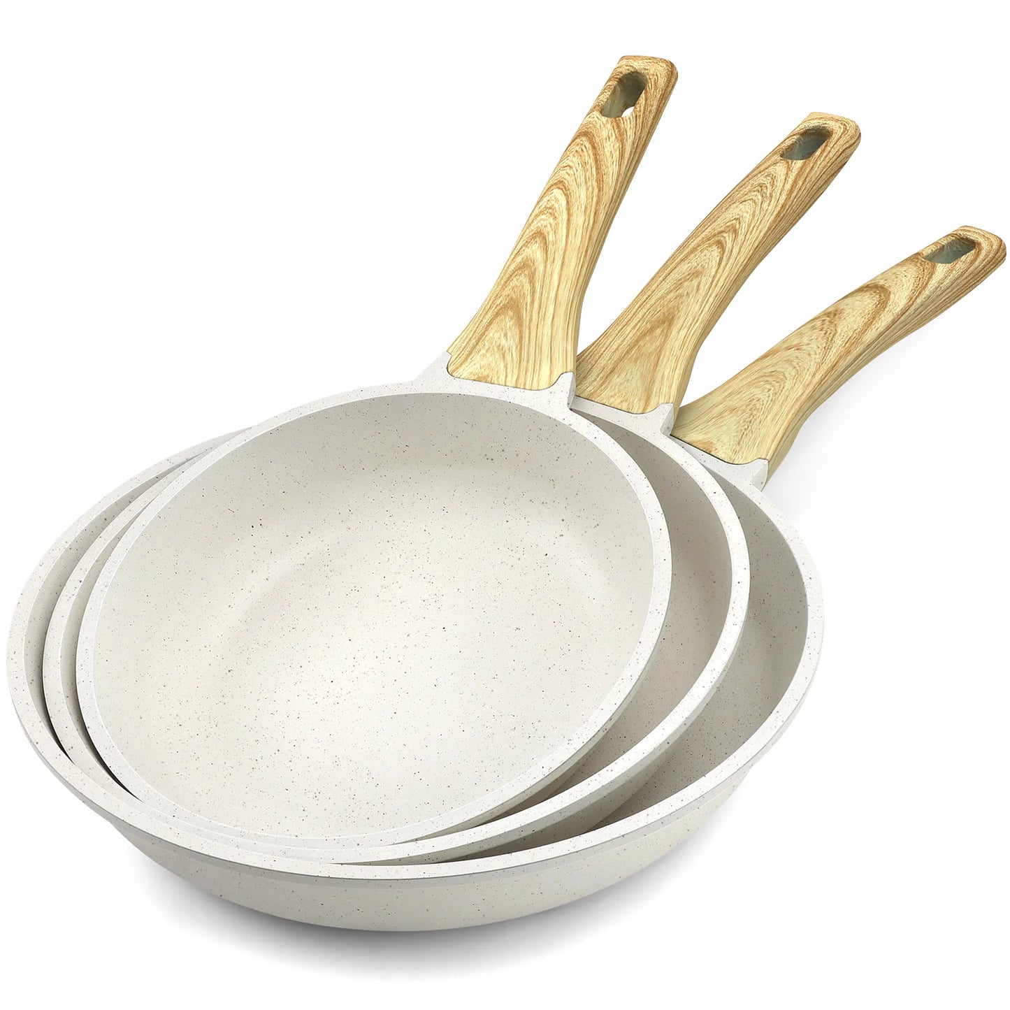 Gipp 10Pcs Nonstick White Granite Pots and Pans Set, Pfos-Free