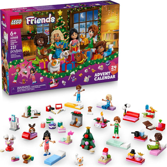 Friends Advent Calendar 2025 Building Toy - Holiday Countdown Set for Girls & Boys, Ages 6+ - 24 Buildable Surprises, 5 Minidolls & 5 Pets - Kids Gift Idea for Christmas - 42668