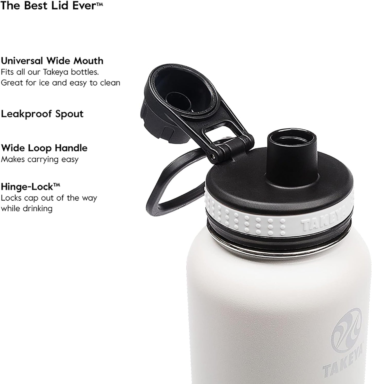 40 Oz Vacuum Insulated Stainless Steel Water Bottle with Spout Lid - Black