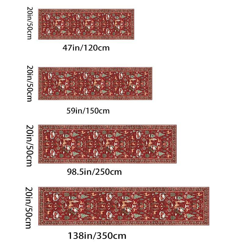 Christmas Deer Santa Long Rug, Multiple Patterns Available, Soft Durable Washable Carpet for Indoor Outdoor Use, Home Decor