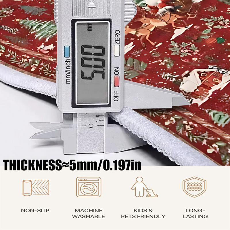 Christmas Deer Santa Long Rug, Multiple Patterns Available, Soft Durable Washable Carpet for Indoor Outdoor Use, Home Decor