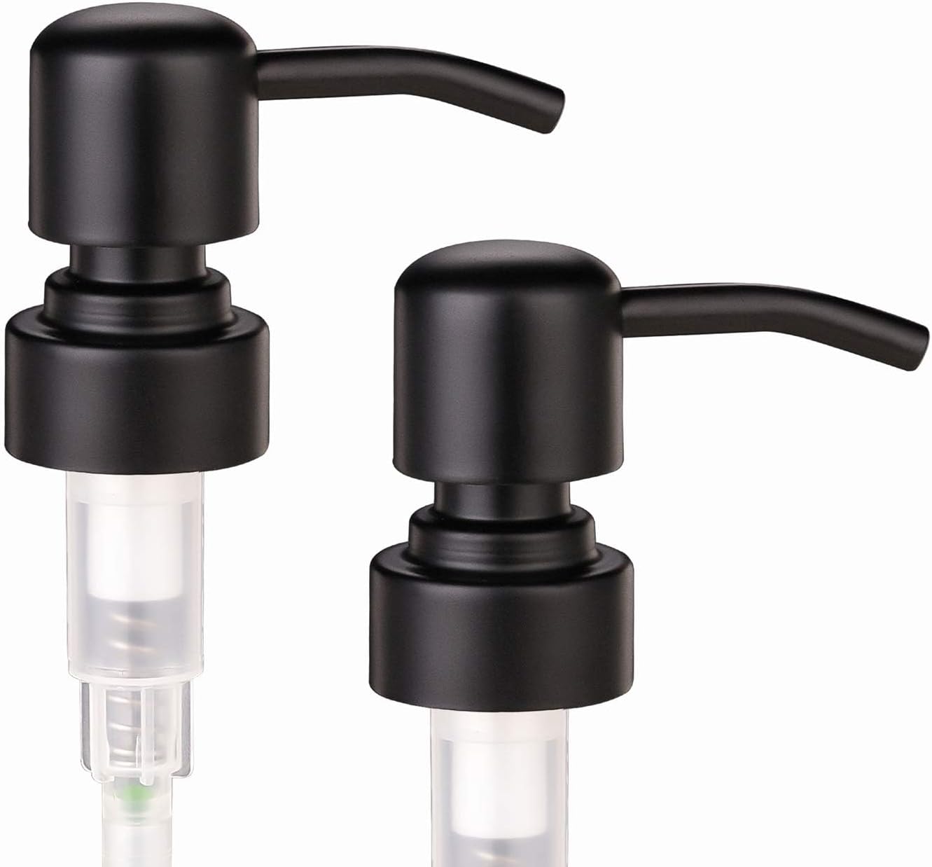 2Pcs 8Oz Amber Glass Jar Soap Dispenser with Matte Black Pump,Round Bottle with Pump, Bathroom Soap Dispenser Set for Farmhouse Home Kitchen Decor (Amber Glass - Matte Black Pump)