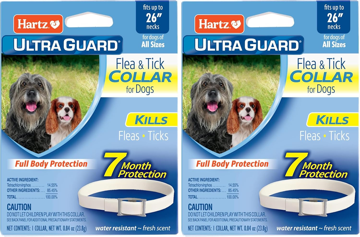 Ultraguard Flea & Tick Collar for Dogs and Puppies - 26" Neck, 7 Month Protection (Pack of 2)