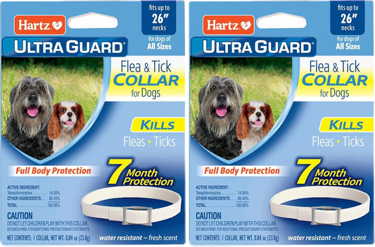 Ultraguard Flea & Tick Collar for Dogs and Puppies - 26" Neck, 7 Month Protection (Pack of 2)