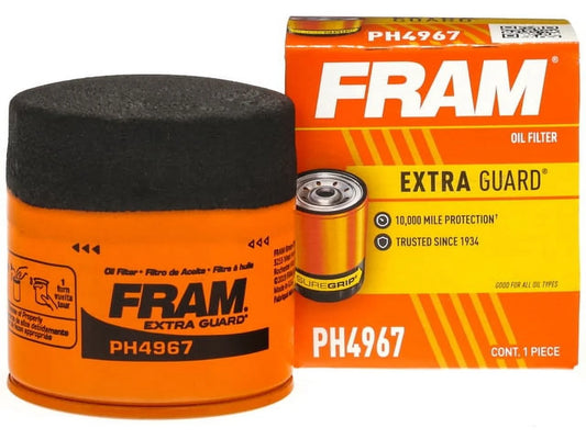 (6 Pack) FRAM Extra Guard Oil Filter, PH4967, 10K Miles, Replacement Oil Filter Fits Select Vehicles