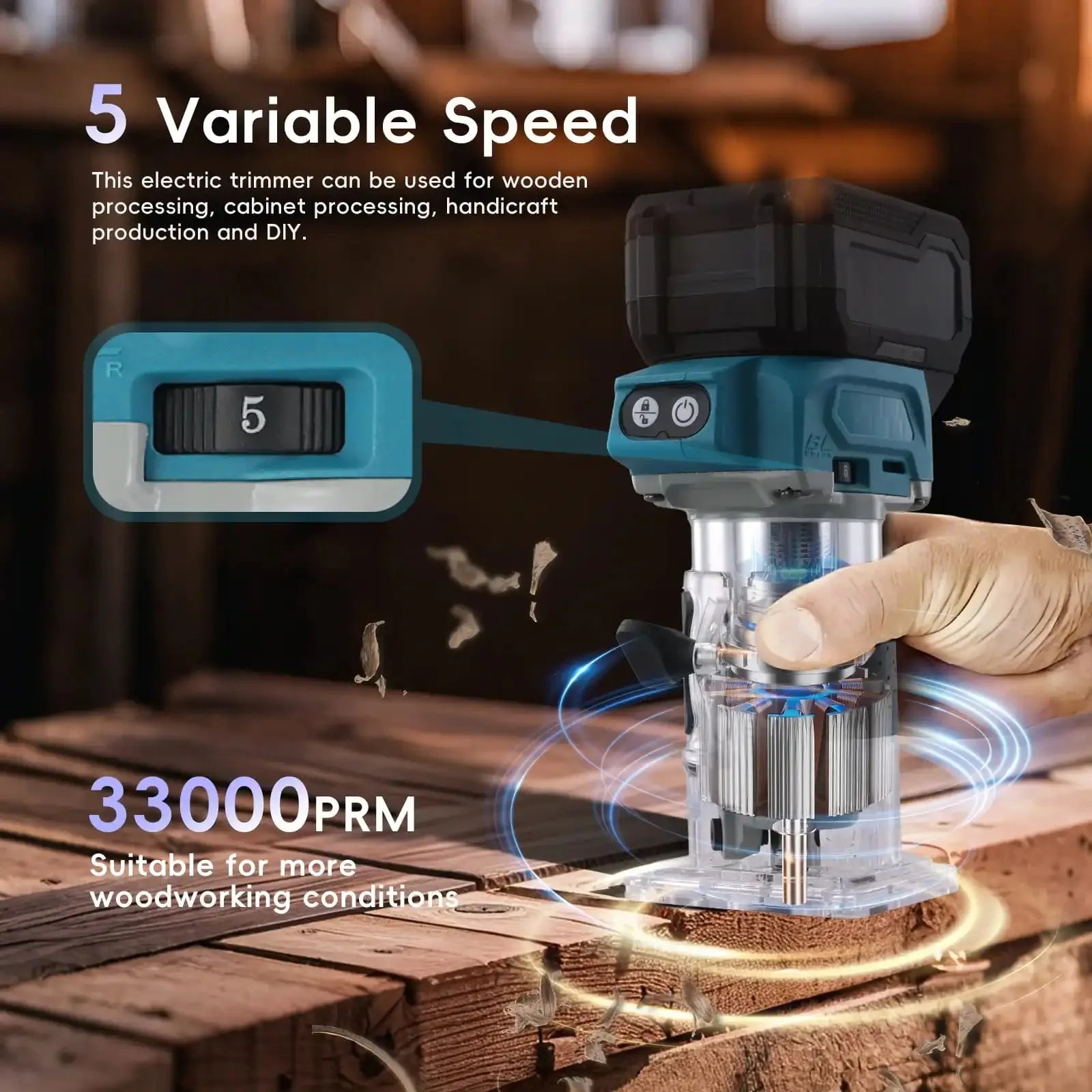 DRT50 18V LXT Cordless Trimmer, Brushless Motor, Professional Rechargeable Slotting and Milling Tool,Edge Trimmer