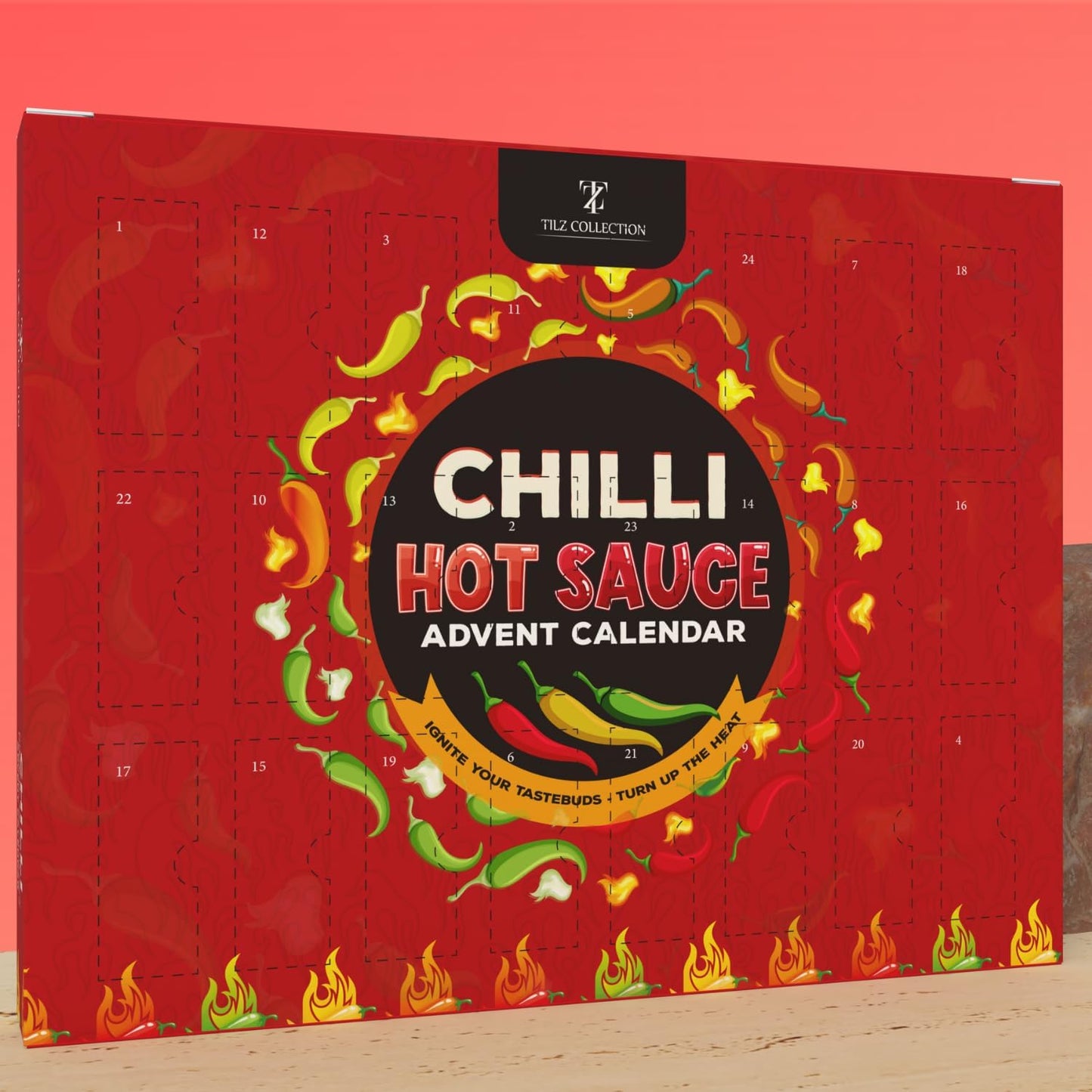 Hot Sauce Advent Calendar 2025-24 Days Chilli Sauce Advent Calendar 2025 Men, Non-Chocolate Women Chilli Challenge Hot Sauce (Red)