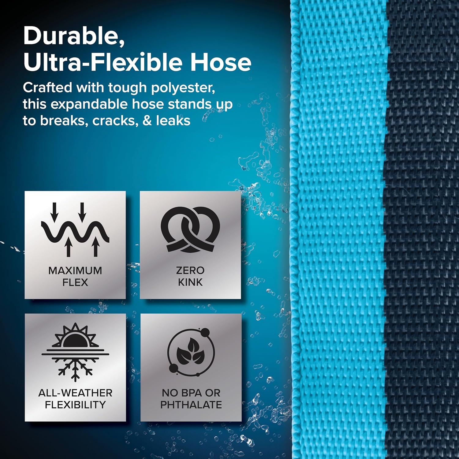 Evoflex2 25-Ft Drinking Water Hose - RV Drinking Water Hose Reinforced with Fabric & Ultra Lightweight - Contains No Lead, No BPA & No Phthalate - Abrasion Resistant (22577)
