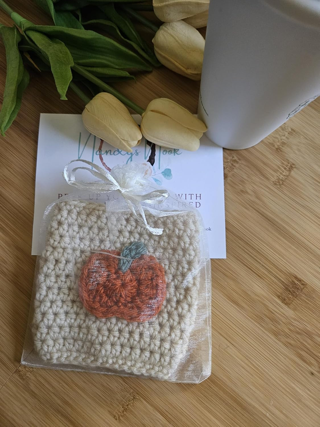 Pumpkin Coffee Cozy Sleeve, Reusable Fall to Go Cup Cover, Autumn Beverage Accessory