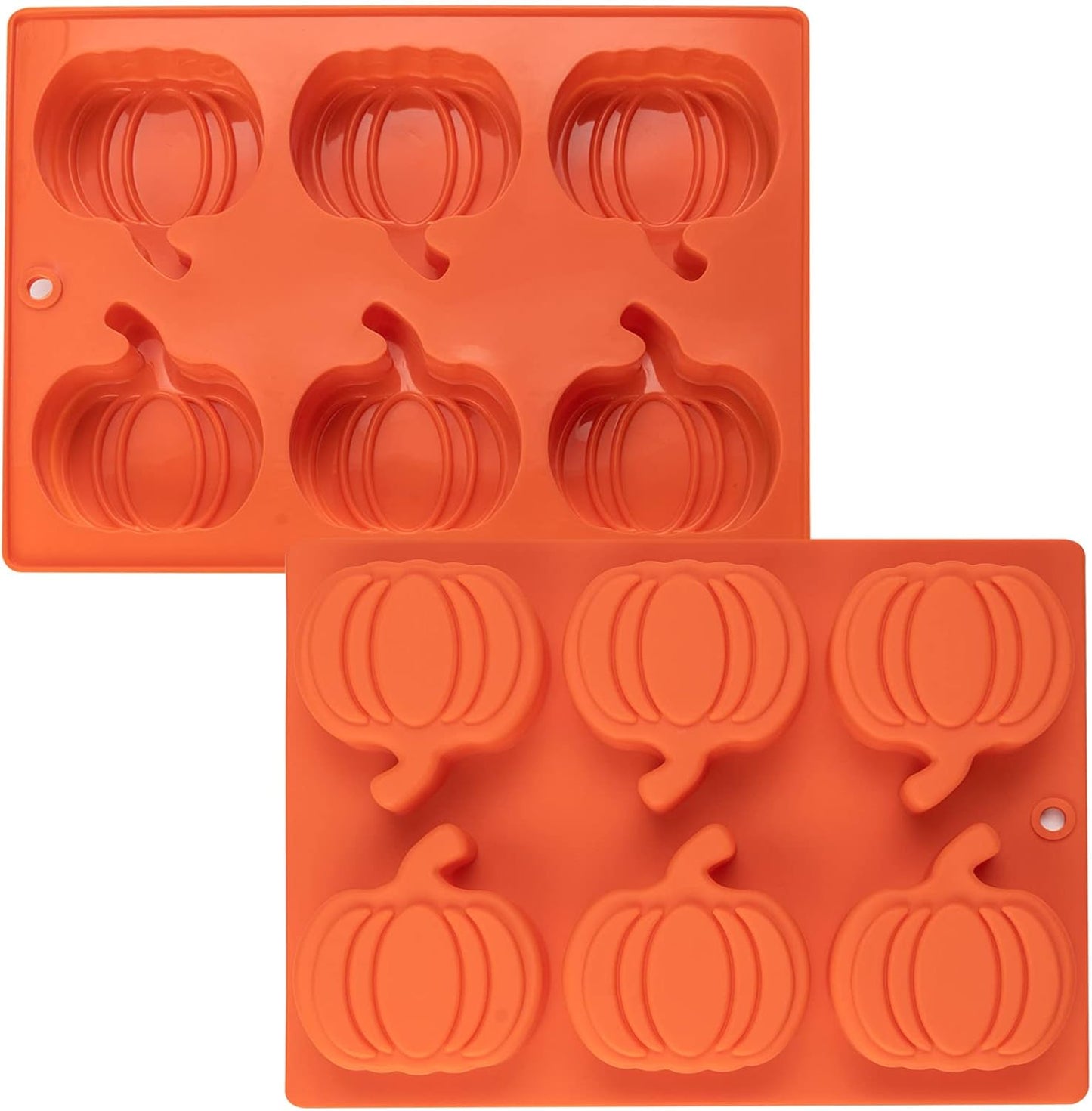 Silicone Molds, 2 Pack Pumpkin Cake Molds Thanksgiving Oreo Muffin Cupcake Pan Hot Chocolate Bomb Mold for Halloween Thanksgiving Fall Baking and Pumpkin Wax Melts Soap Making