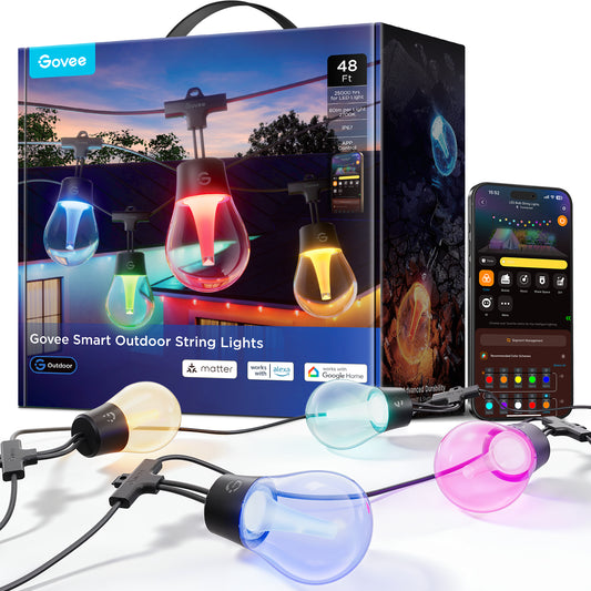48Ft Outdoor Clear Bulb String Lights