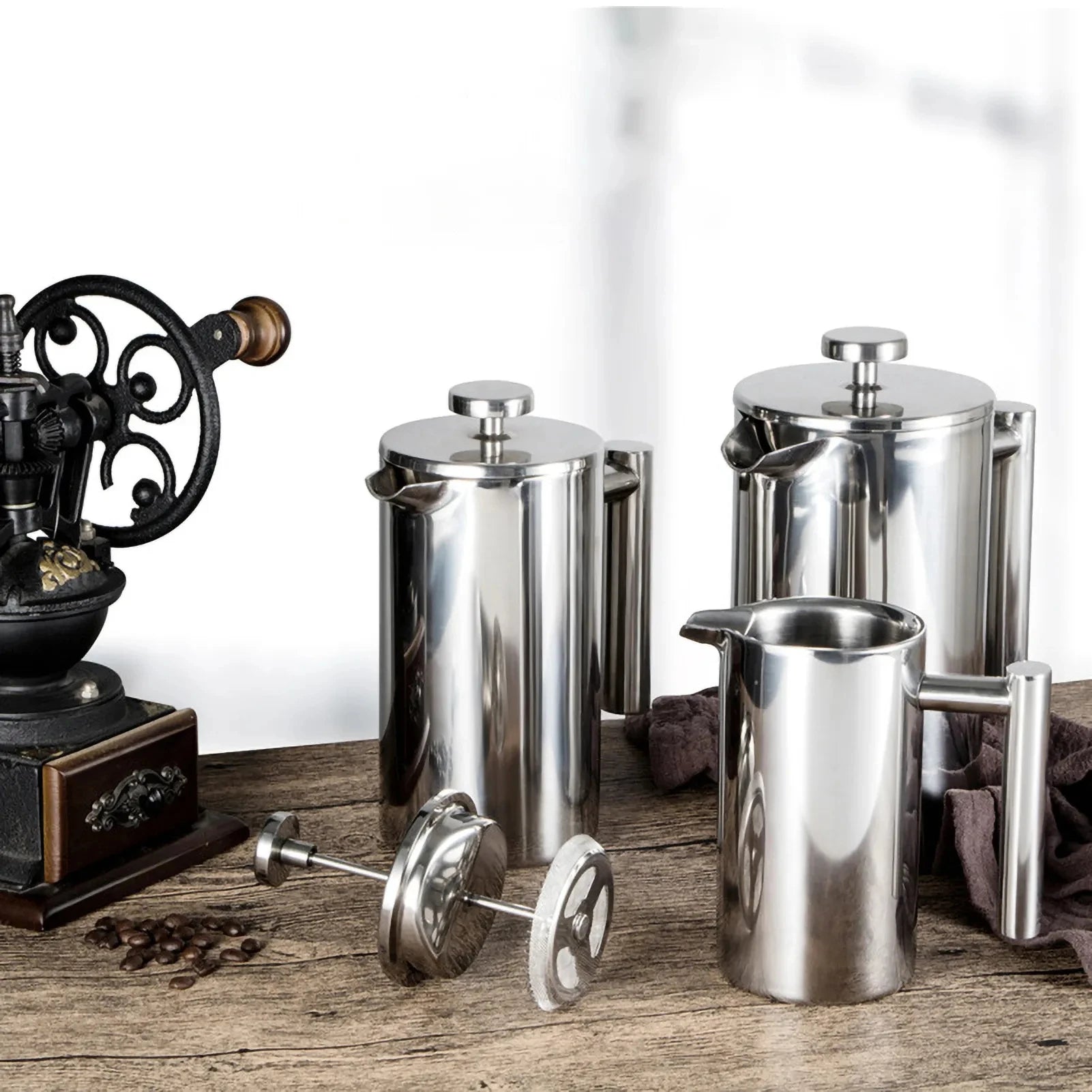 350Ml/800Ml/1000Ml Coffee Maker Pot French Press Coffee Maker Stainless Steel Double Walled Insulated Coffee Maker Pot