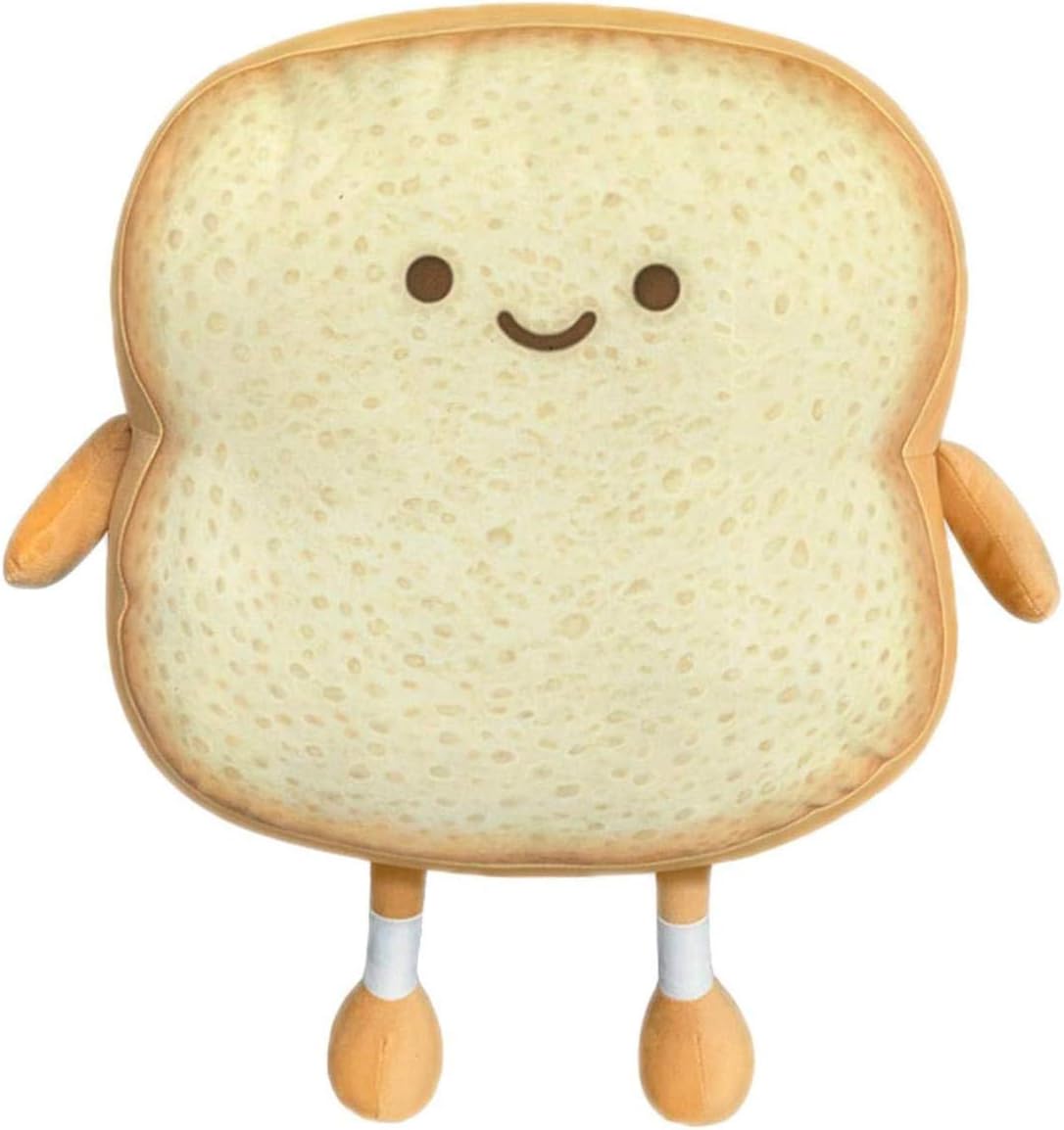 Toast Sliced Bread Pillow,Bread Shape Plush Pillow,Facial Expression Soft Toast Bread Food Sofa Cushion Stuffed Doll Toy for Kids Adults Gift Home Bed Room Decor (S)