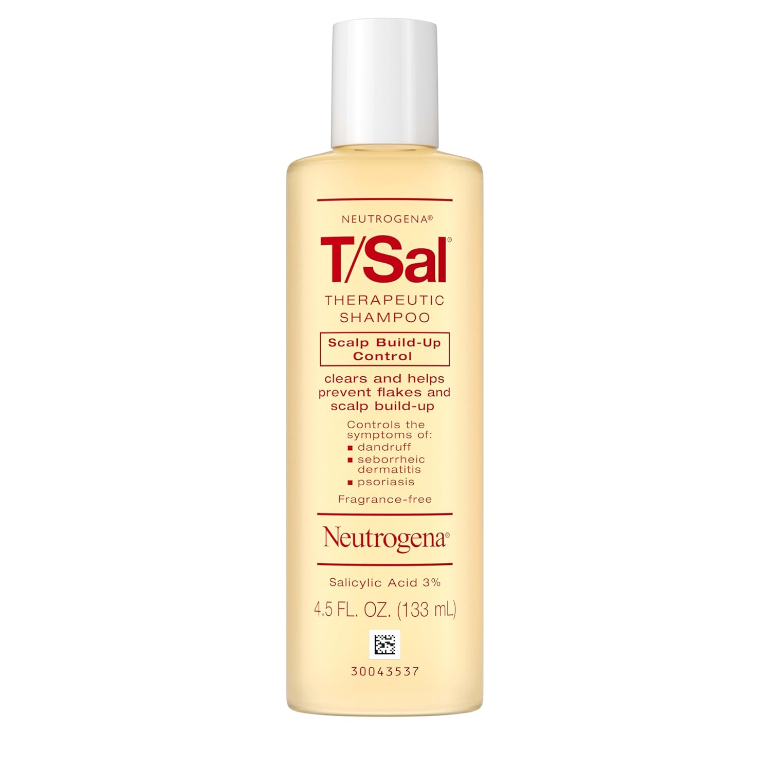 T/Sal Therapeutic Dandruff Shampoo, Scalp Build-Up Control, 3% Salicylic Acid, Scalp Psoriasis Treatment, Seborrheic Dermatitis Shampoo, Clears & Controls Flakes, Fragrance Free, 4.5 Fl Oz†
