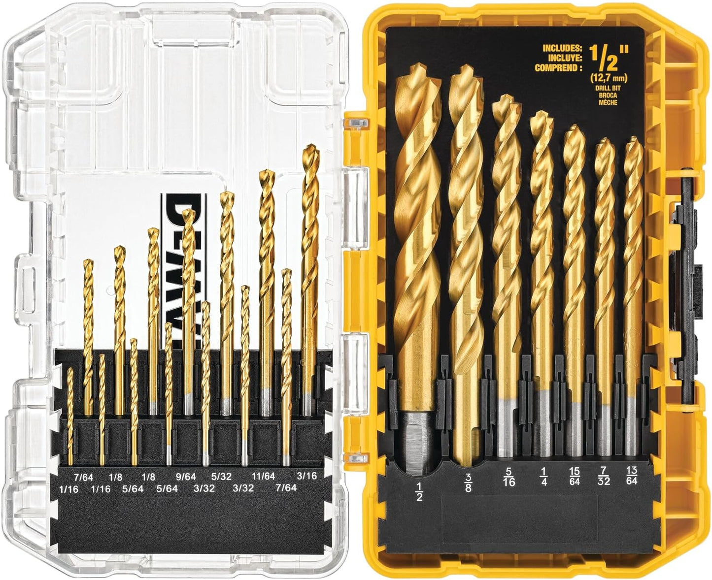 DEWALT Titanium Nitride Coated Pilot Point Drill Bit Set (21-Piece) DW1361 NEW