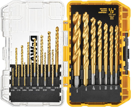 DEWALT Titanium Nitride Coated Pilot Point Drill Bit Set (21-Piece) DW1361 NEW