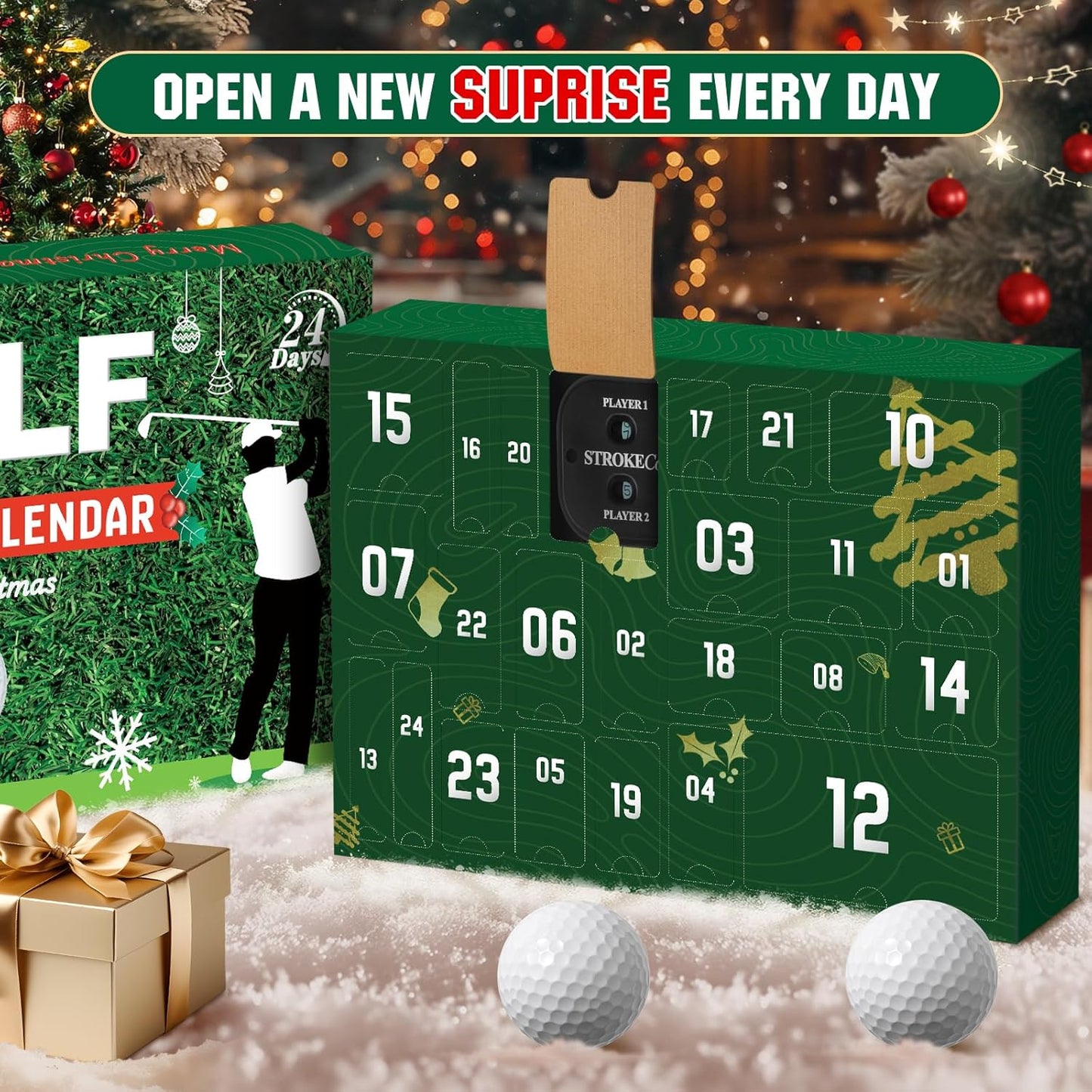 Golf Advent Calendar 2025 for Men Teen Boy, 24-Day Christmas Count-Down Calendar for Father, Husband, or Boyfriend, Perfect Holiday Gift Featuring Golf Balls, Tees, Ball Markers
