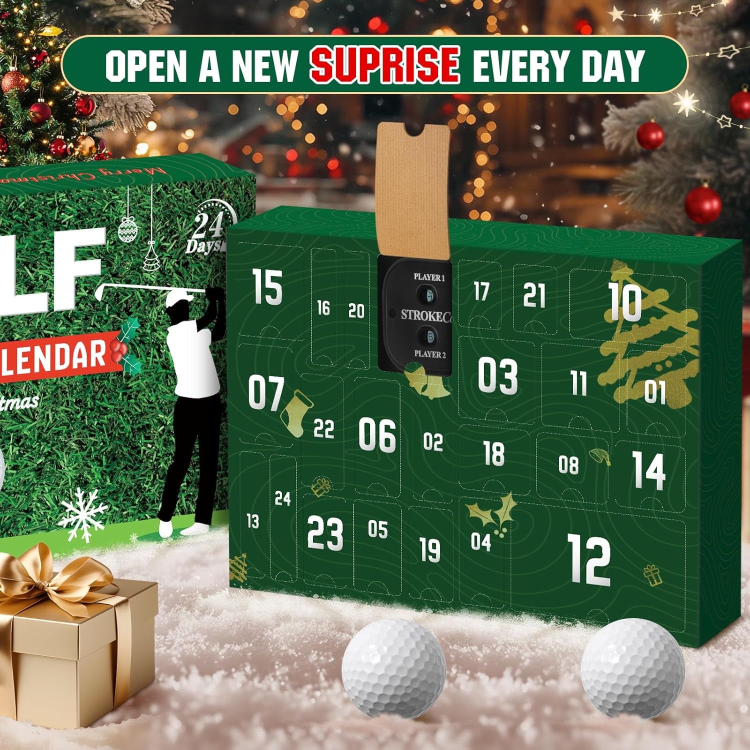 Golf Advent Calendar 2025 for Men Teen Boy, 24-Day Christmas Count-Down Calendar for Father, Husband, or Boyfriend, Perfect Holiday Gift Featuring Golf Balls, Tees, Ball Markers