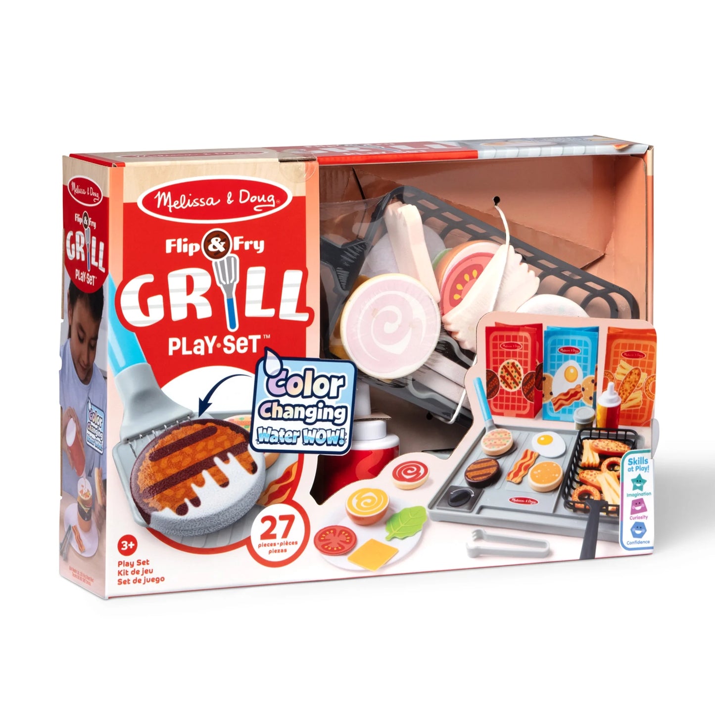 Flip & Fry Grill Play Set with Water WOW!® Color Reveal Play Food Preschool Toy Ages 3+